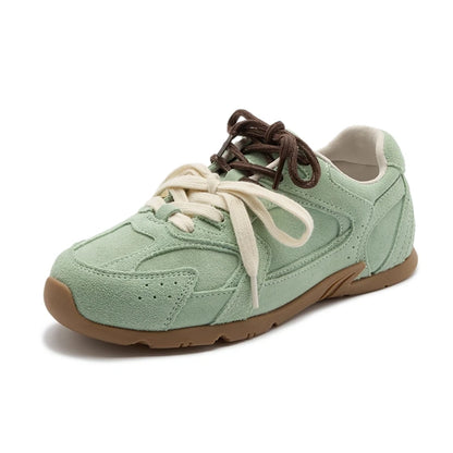 Genuine Leather Retro Trainer Sneakers
