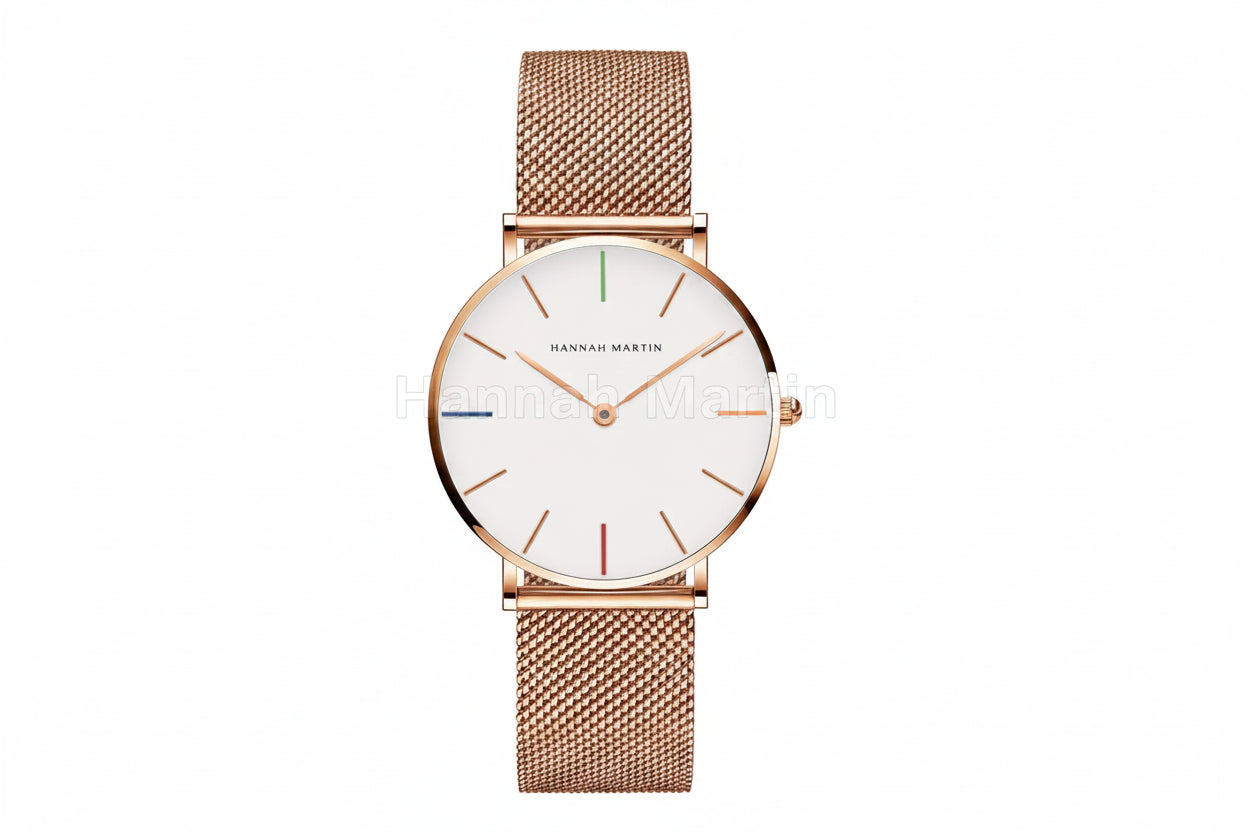 Premium Rose Gold Quartz Stainless Steel Watch