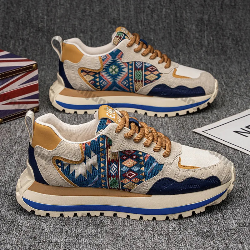 Embroidered Breathable Casual Platform Sneakers