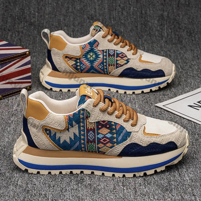 Embroidered Breathable Casual Platform Sneakers