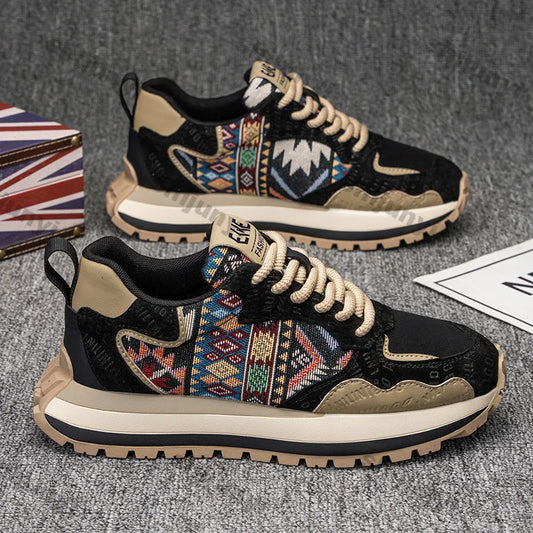 Embroidered Breathable Casual Platform Sneakers