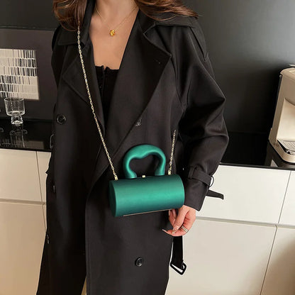 Cylinder Shape Evening Clutch Purses For Elegant Women 2026 Latest Luxury Designer Handbags Acrylic Chain Shoulder Crossbody Bag