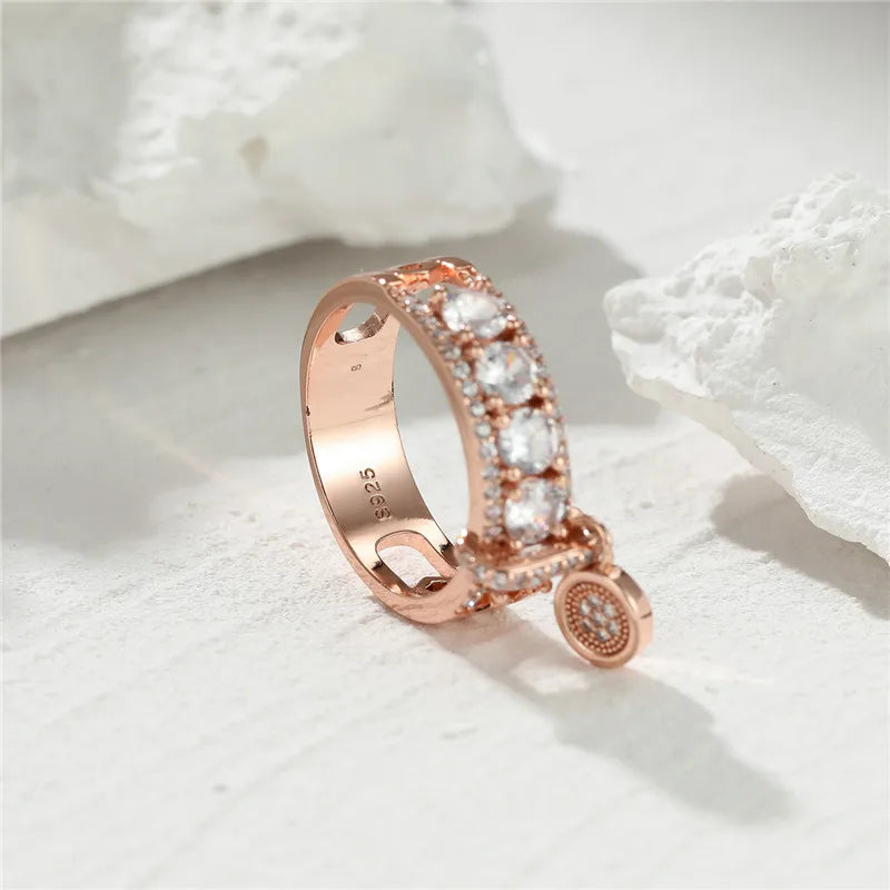 Vintage Gold Tone Royal Blue Stone Statement Ring for Women