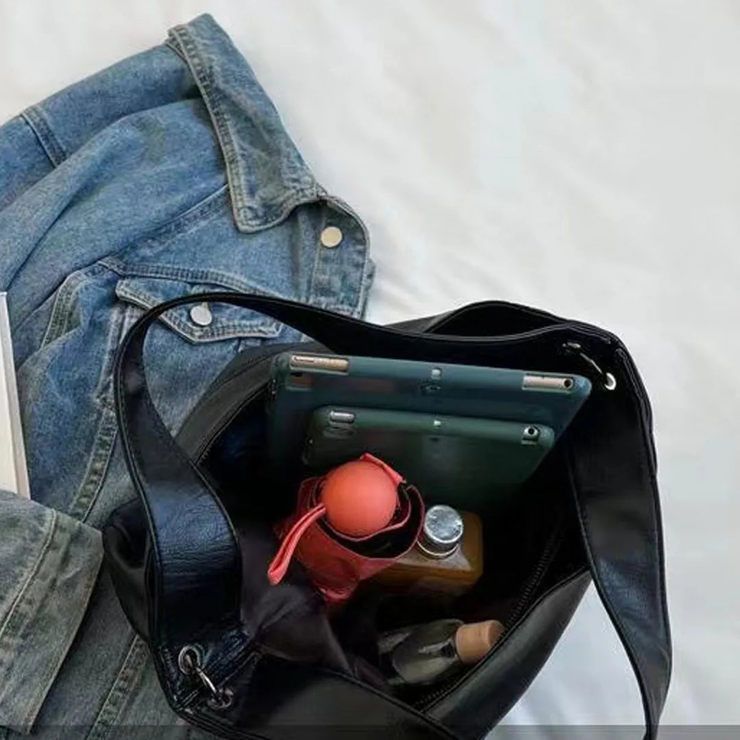 New Large Capacity Shoulder Bag for Women's Fashion Versatile Texture Elegant Temperament Handbag Advanced Sensory Qintuote Bag