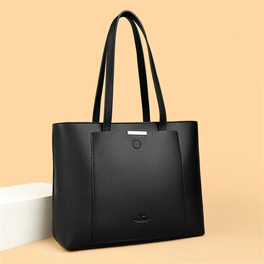Genuine Brand Soft Pu Leather Hand Bags Big Handbags Women Shoulder Bags for Laptop Luxury Designer Tote Shopping Top Handle Bag