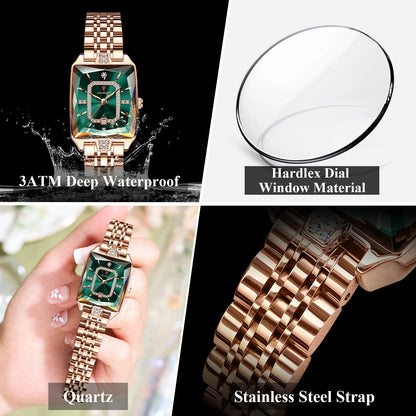 Luxury Stainless Steel Quartz Wrist Watch with Date Display & Water Resistance