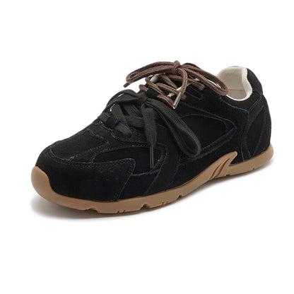 Genuine Leather Retro Trainer Sneakers