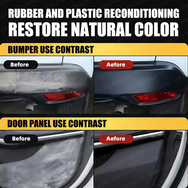 Car Plastic & Leather Restorer Wax with Back to Black Trim Shine & Long-Lasting Protective Coating