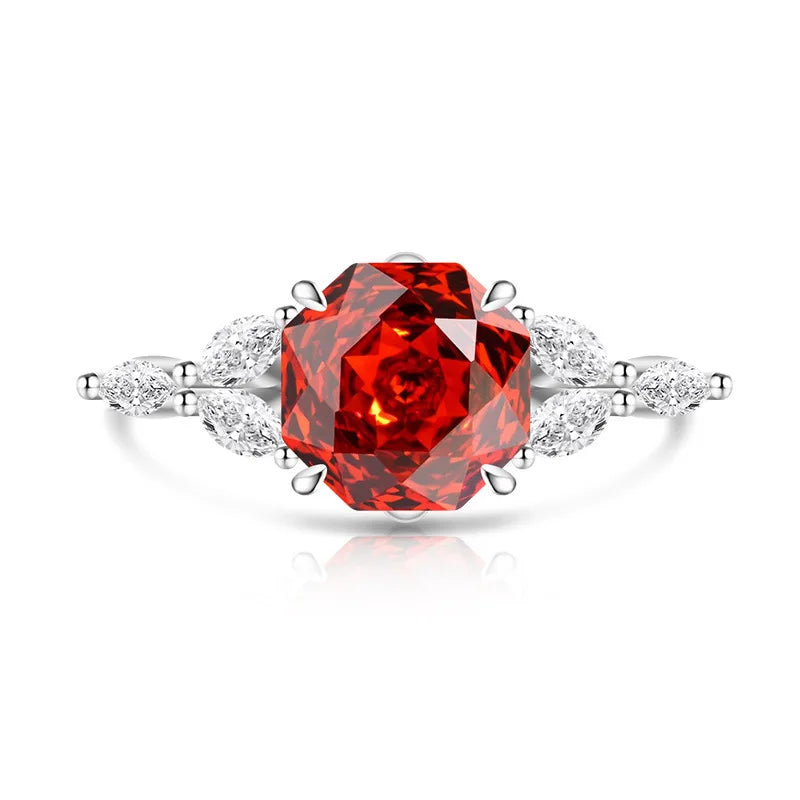925 Sterling Silver Rose Cut Flower Branch Ring for Women
