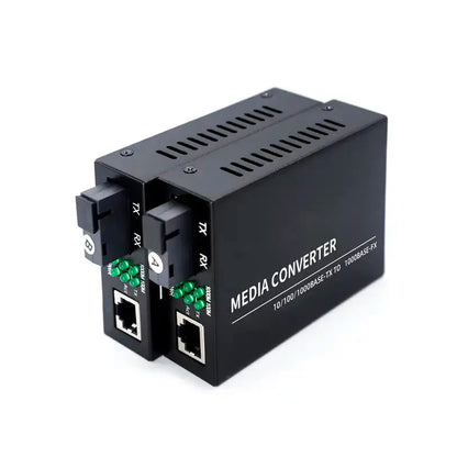 Gigabit Fiber Optic Media Converter 10/100/1000Mbps Single Mode SC Fiber to RJ45 Ethernet Converter 20KM