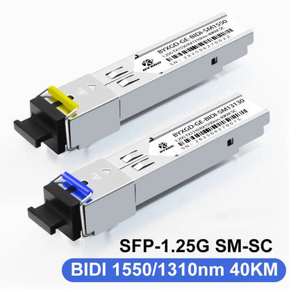 1.25G Single Mode SC BiDi SFP Fiber Optic Transceiver Module Pair for Gigabit Networks