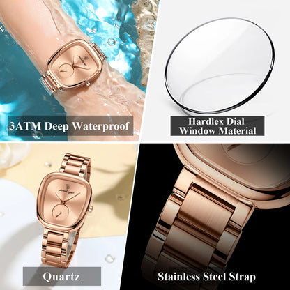 Luxury Stainless Steel Quartz Wrist Watch with Water Resistance