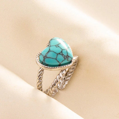 Bohemian Turquoise Gemstone Adjustable Ring for Women