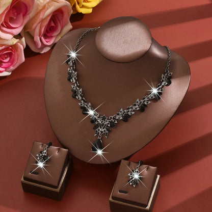 3-Piece Water Drop Choker Necklace & Earrings Jewelry Set for Women
