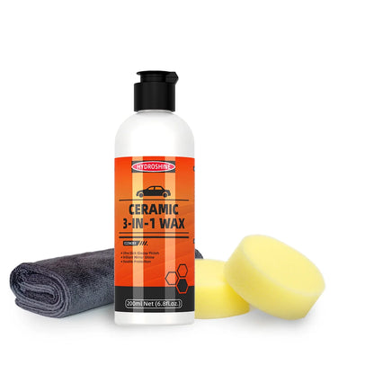 HydroShine 3-in-1 Ceramic Wax Coating with Waterless Wash, High Gloss & Long-Lasting Paint Protection