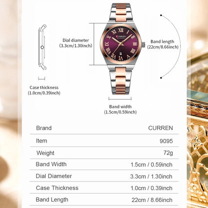 Luxury Stainless Steel Analog Quartz Wrist Watch with Date Display & Water Resistance