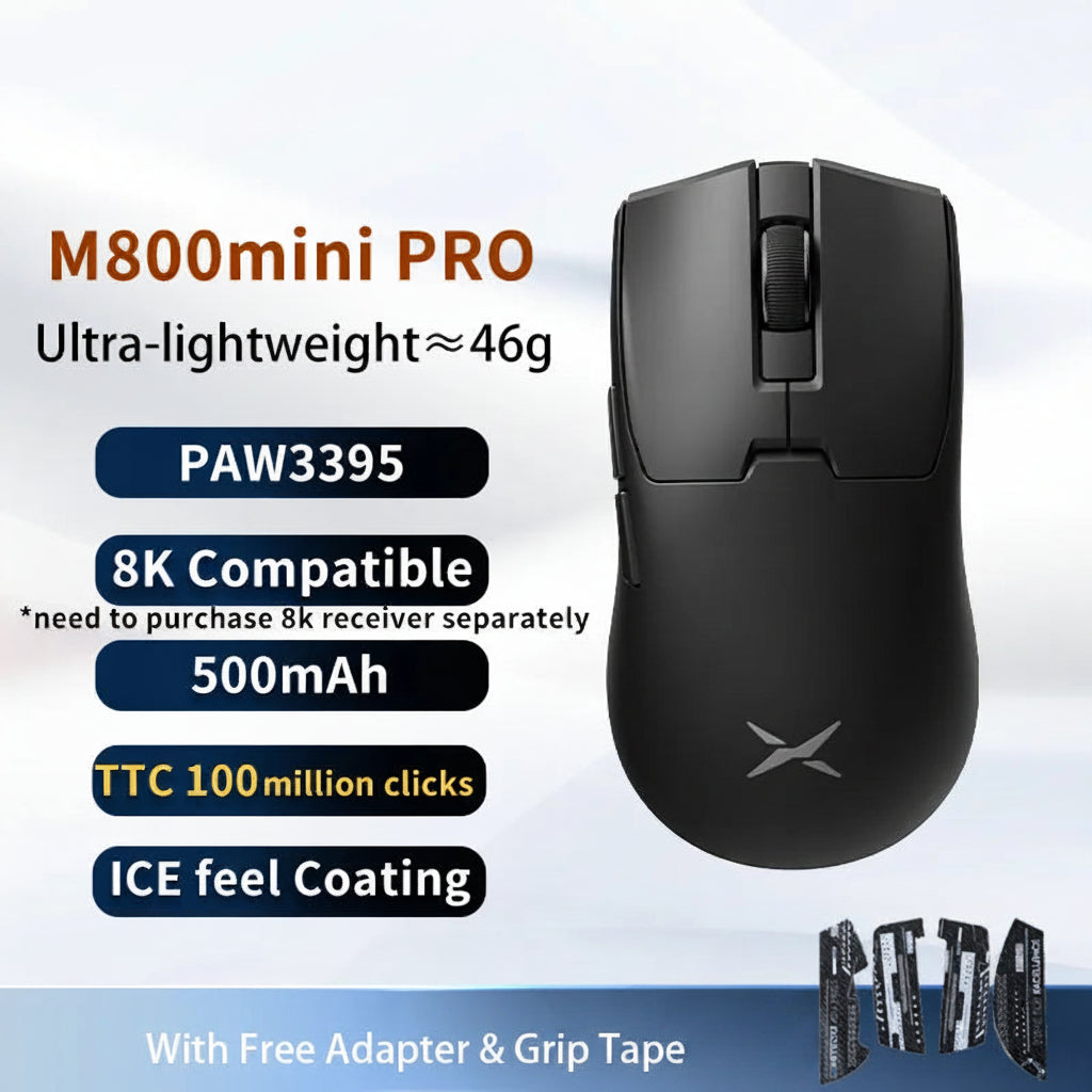 46g Ultra-Lightweight Wireless Gaming Mouse with 1KHz Polling Rate