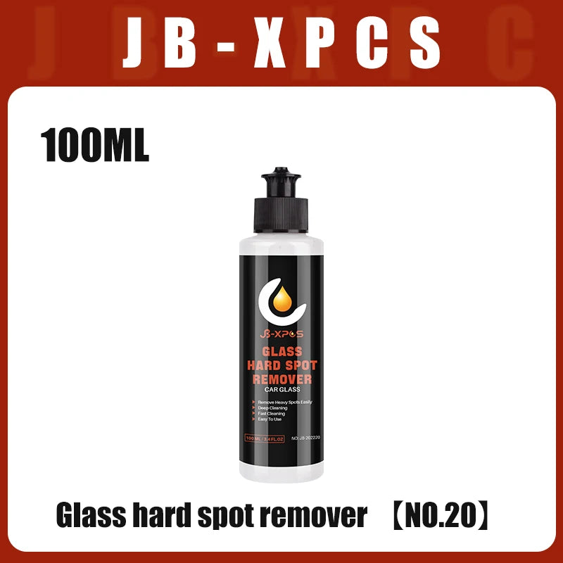JB 20 Glass Hard Water Spot Remover, Windshield Cleaner with Rainproof, Anti-Fog & Oil Residue Removal Formula