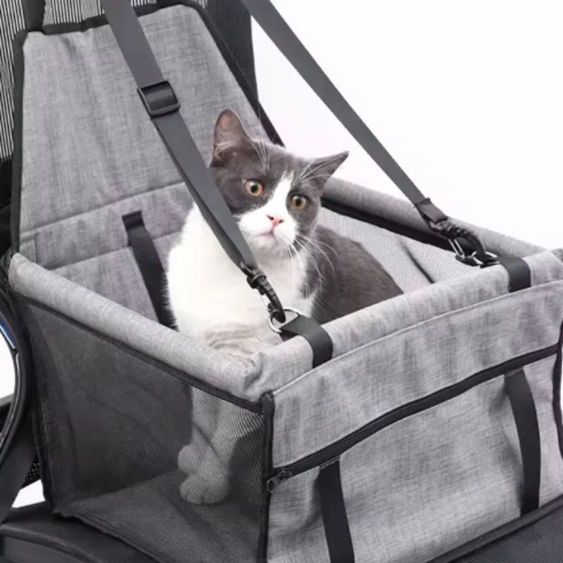 Foldable Pet Car Seat with Safety Harness
