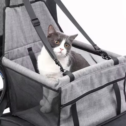 Foldable Pet Car Seat with Safety Harness