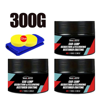 Car Headlight Restoration & Polishing Kit with Scratch Remover and Oxidation Cleaner