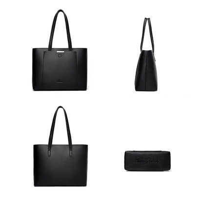 Genuine Brand Soft Pu Leather Hand Bags Big Handbags Women Shoulder Bags for Laptop Luxury Designer Tote Shopping Top Handle Bag