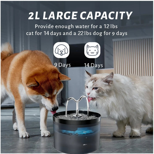 2.1L Automatic Pet Water Fountain with USB Sensor
