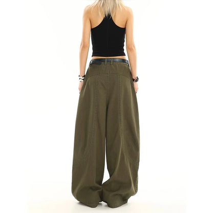 High-Waist Oversized Wide-Leg Denim Jeans with Relaxed Baggy Fit