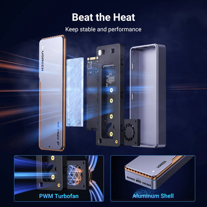 40Gbps USB4 M.2 NVMe SSD Enclosure with Aluminum Cooling Case