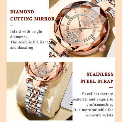 Luxury Stainless Steel Fashion Watch with Quartz Movement, Date Display & Water Resistance