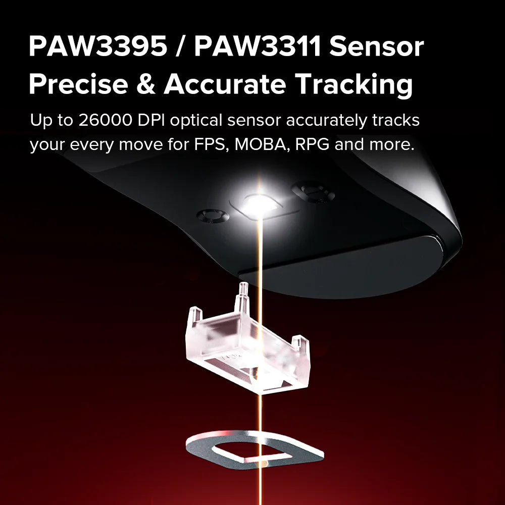 46g Ultra-Lightweight Wireless Gaming Mouse with 1KHz Polling Rate