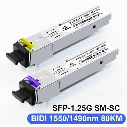 1.25G Single Mode SC BiDi SFP Fiber Optic Transceiver Module Pair for Gigabit Networks