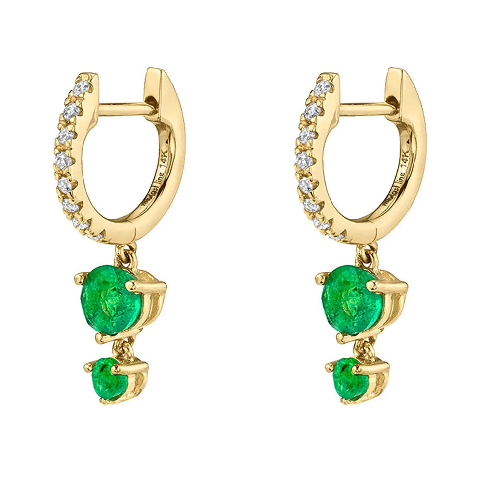 Stainless Steel Flower Dangle Earrings with Sparkling Zircon