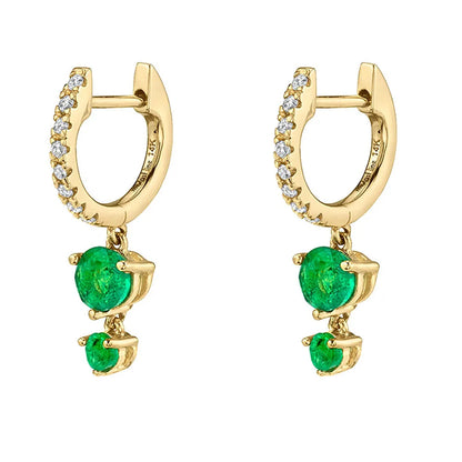 Stainless Steel Flower Dangle Earrings with Sparkling Zircon