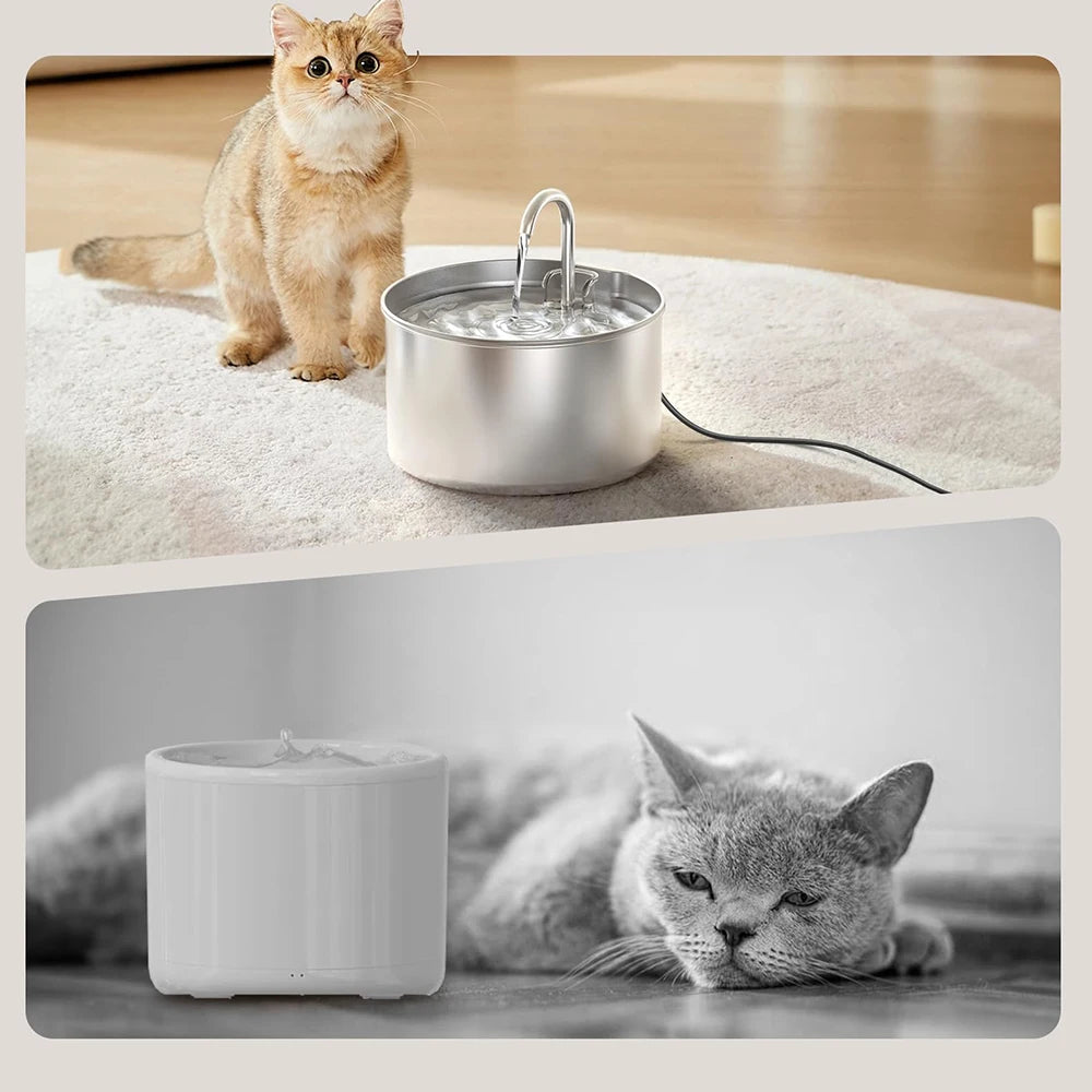 2.2L Stainless Steel Cat & Dog Water Fountain