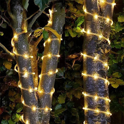 Solar LED Rope String Lights for Outdoor