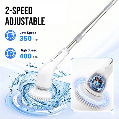 Cordless Electric Spin Scrubber with 8 Brush Heads