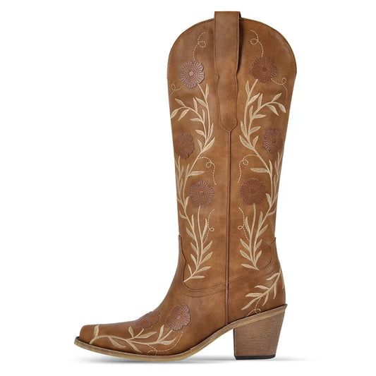 Premium Pointed Toe Embroidered Western Cowboy Boots