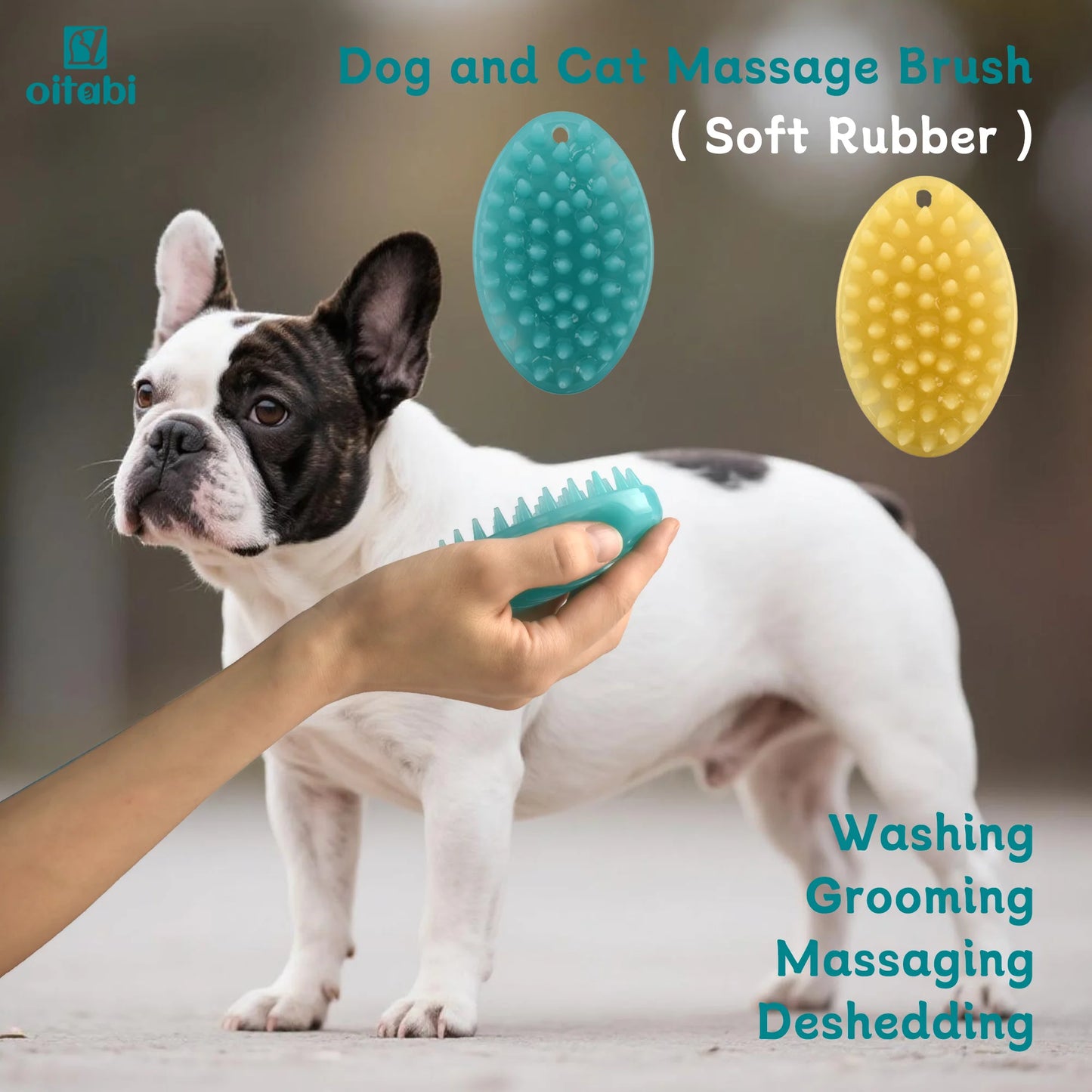 Soft Rubber Pet Grooming & Massage Brush