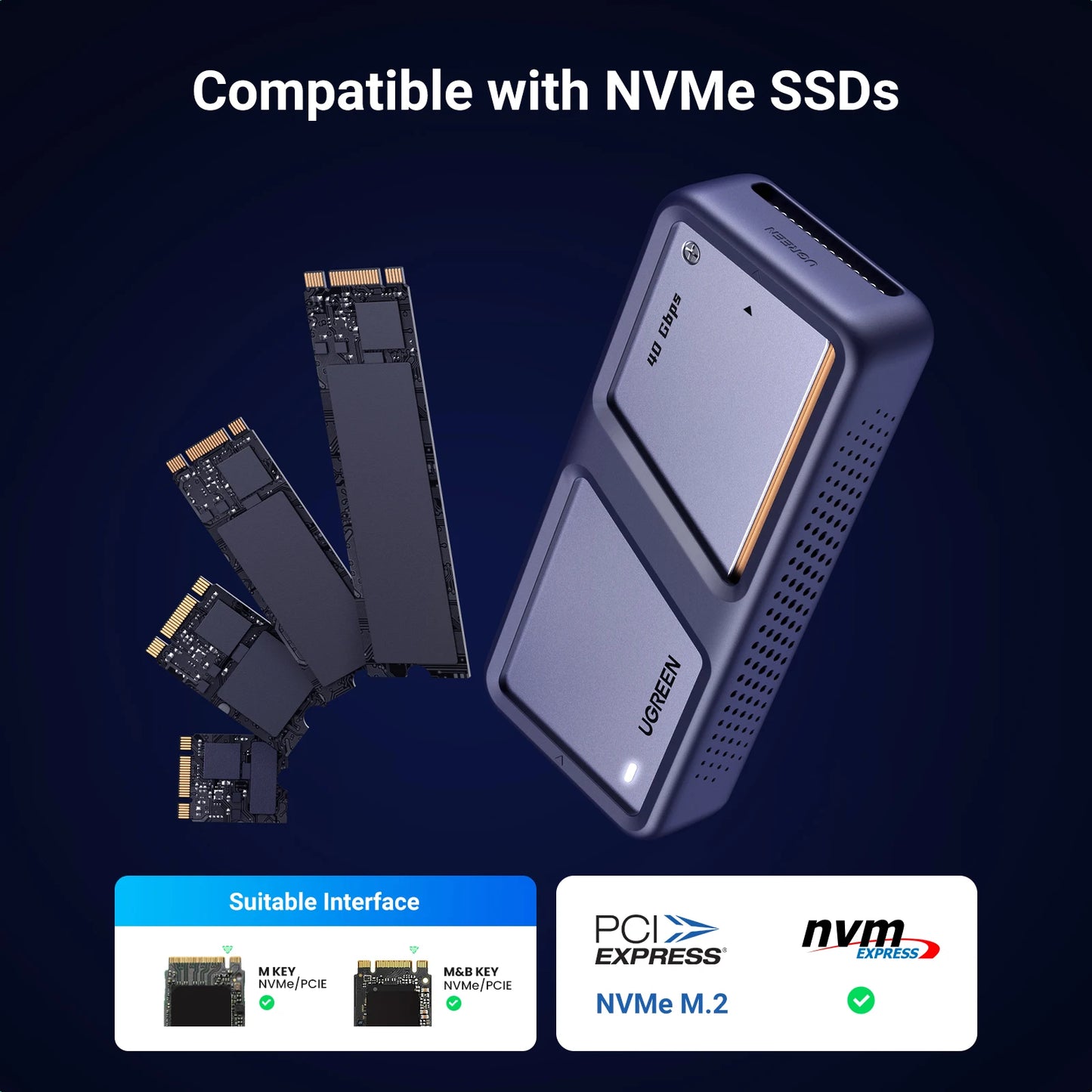 40Gbps USB4 M.2 NVMe SSD Enclosure with Aluminum Cooling Case