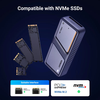 40Gbps USB4 M.2 NVMe SSD Enclosure with Aluminum Cooling Case