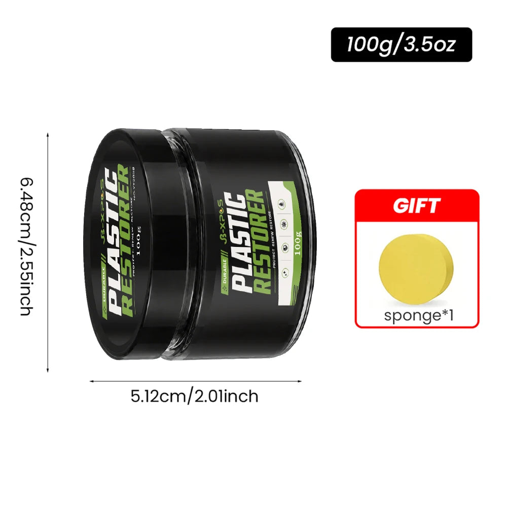 Car Plastic Restorer Paste for Exterior Trim Restoration, Gloss Enhancement & Protective Coating