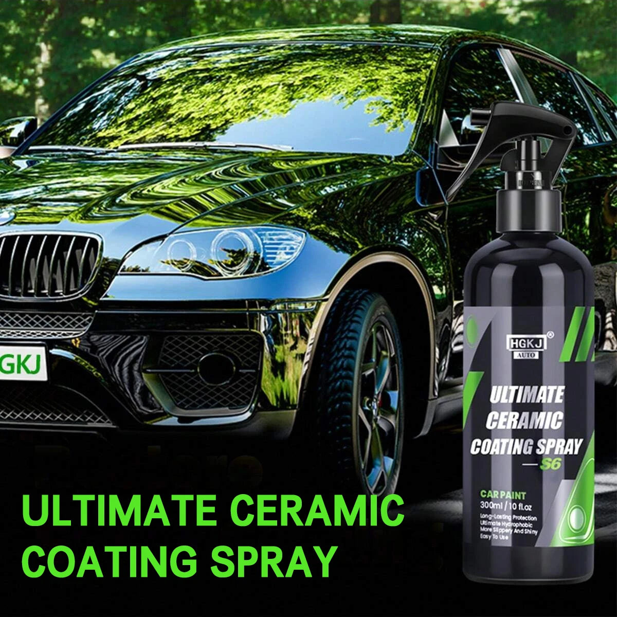 Ultimate Nano Ceramic Coating Spray with Super Hydrophobic Protection, High Gloss Shine & Paint Surface Enhancement
