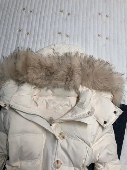 Hooded Fur Collar Warm Jacket