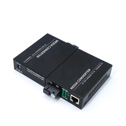 Gigabit Fiber Optic Media Converter 10/100/1000Mbps Single Mode SC Fiber to RJ45 Ethernet Converter 20KM