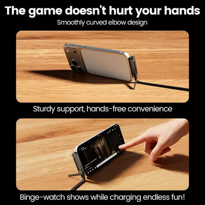 240W 2-in-1 USB to USB-C Fast Charging Cable with Foldable Stand