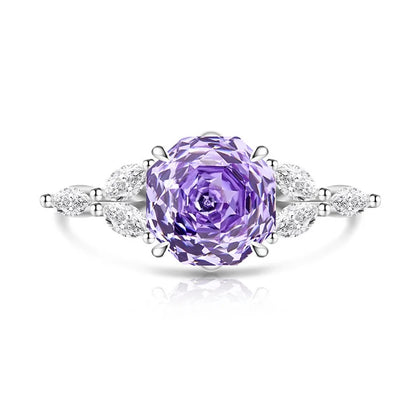 925 Sterling Silver Rose Cut Flower Branch Ring for Women