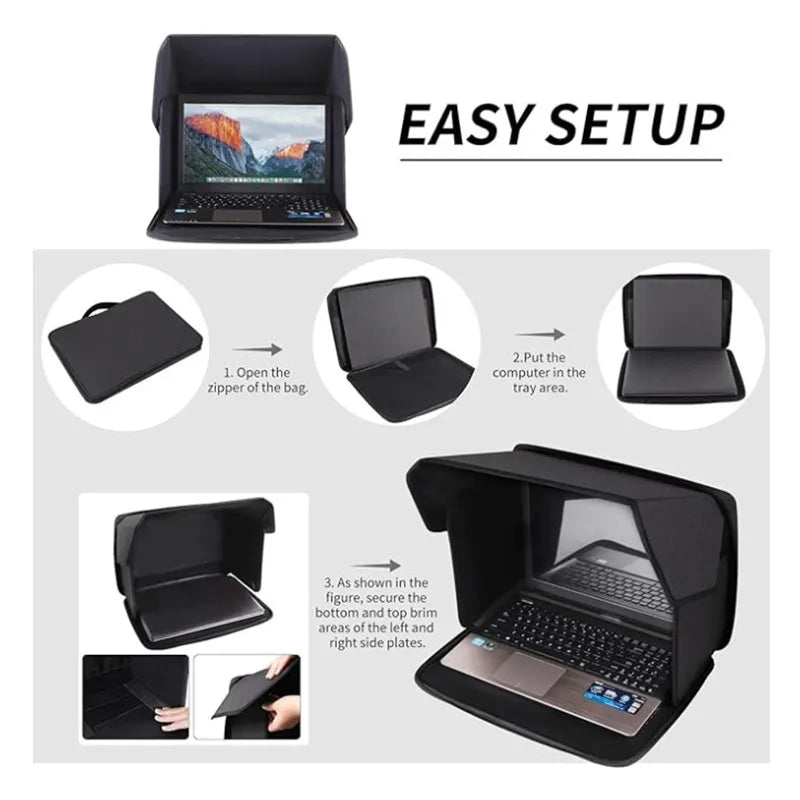 Portable Foldable Laptop Sun Shade Hood for 16 Inch Laptops