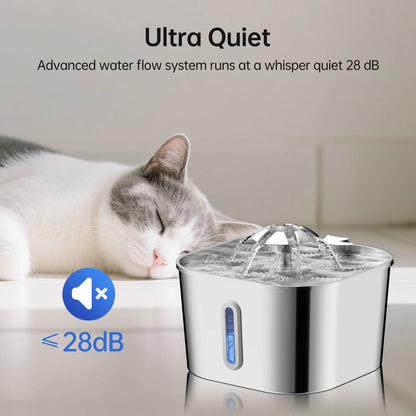 2.2L Stainless Steel Automatic Cat Water Fountain