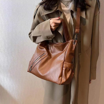New Large Capacity Shoulder Bag for Women's Fashion Versatile Texture Elegant Temperament Handbag Advanced Sensory Qintuote Bag